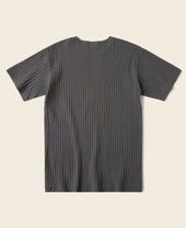 1950s Ribbed Cotton-Spandex Blend T-Shirt - Dark Gray