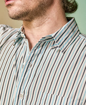 Vintage Ivy Multi Blue Stripe Tab Collar Shirt