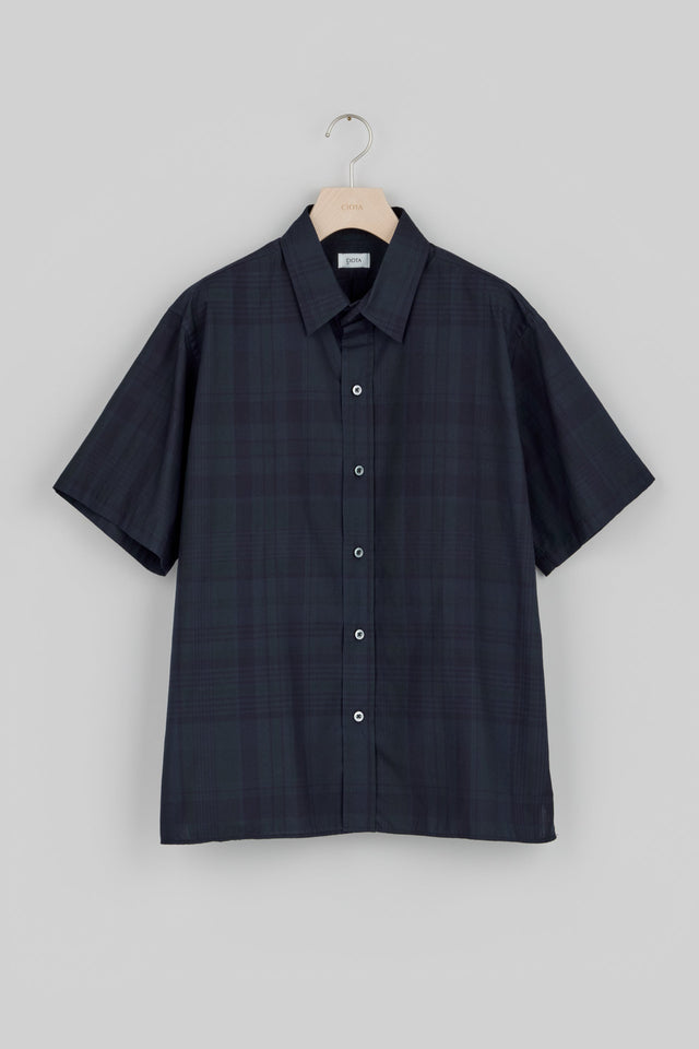 【SALE】Regular Collar Short Sleeve Shirt (Madras Overdye)