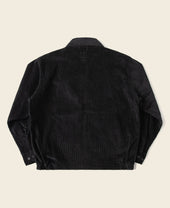 9 Wale Cotton Corduroy Zip-Up Jacket - Black