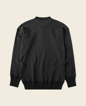 Ribbed Long Sleeve Henley T-Shirt - Black