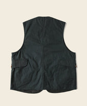 1930s Canvas Game Pockets Vest - Dark Green