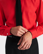 Chemise Col Classique En Popeline De Soie Tangerine