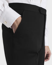 Pantalon Vas En Grain De Poudre De Laine Noir