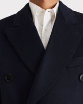 Manteau Crois En Serg De Laine Bleu Marine