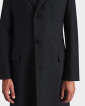 Manteau Droit En Tweed De Laine Thornproof Anthracite