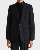 Costume Droit En Serg De Laine Peign E Anthracite Rayures Grises