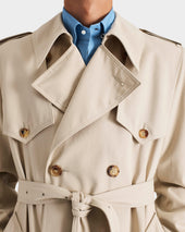 Trench Coat En Gabardine De Poly Coton Recycl Beige Mastic