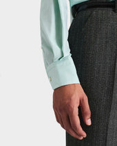 Chemise Col Large Boutonn En Pinpoint De Coton Menthe