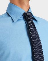 Chemise Col Large En Chambray De Coton Bleue