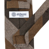 Striped Cashmere Tie Brown Copper Beige