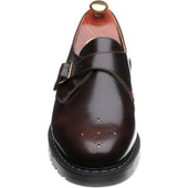 Wildsmith Model Monk mens rubber-soled monk shoes in burgundy rub off