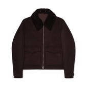 Brown Cashmere Flight Jacket