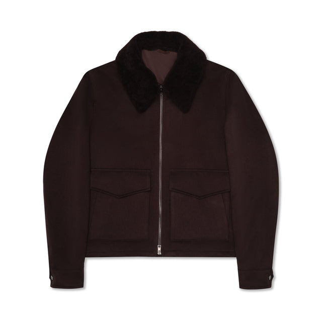 Brown Cashmere Flight Jacket