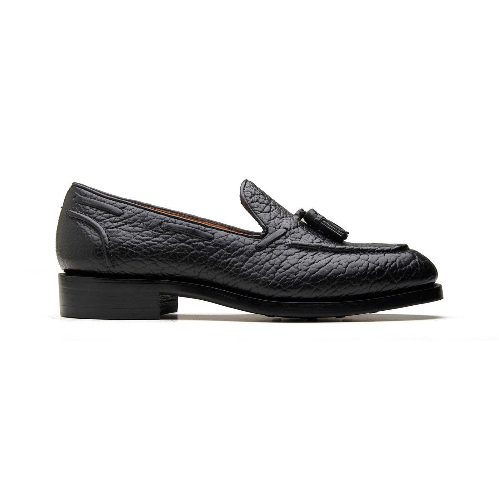Royce Tassel Loafer Black Shrunken Bison Bison Series