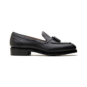 Royce Tassel Loafer Black Shrunken Bison Bison Series