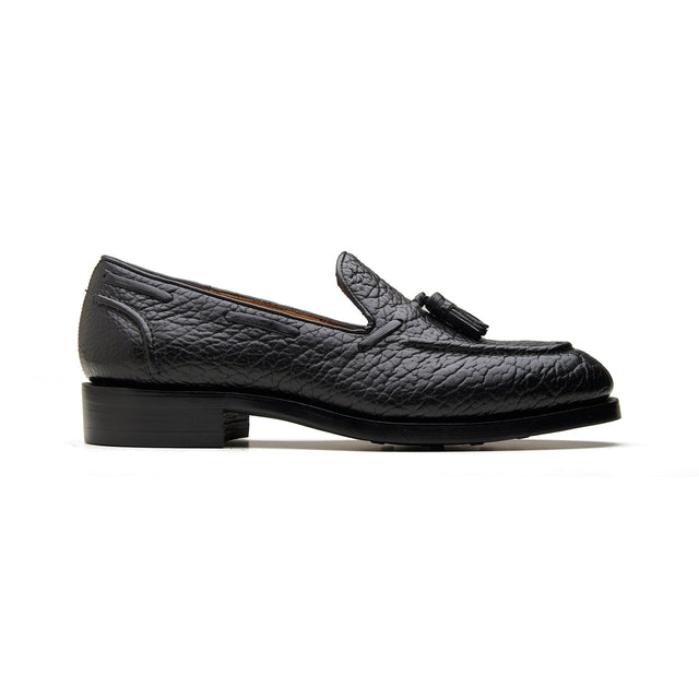 Royce Tassel Loafer Black Shrunken Bison Bison Series