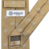 Shibumi Flower Japanese Jacquard Silk Tie Beige