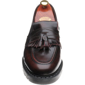 Wildsmith Model Tassel mens rubber-soled tasselled loafers in burgundy rub off