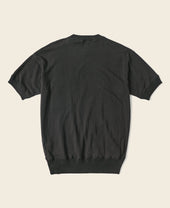 Waffle Knit Pocket T-Shirt - Black