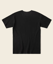 1950s Ribbed Cotton-Spandex Blend T-Shirt - Black