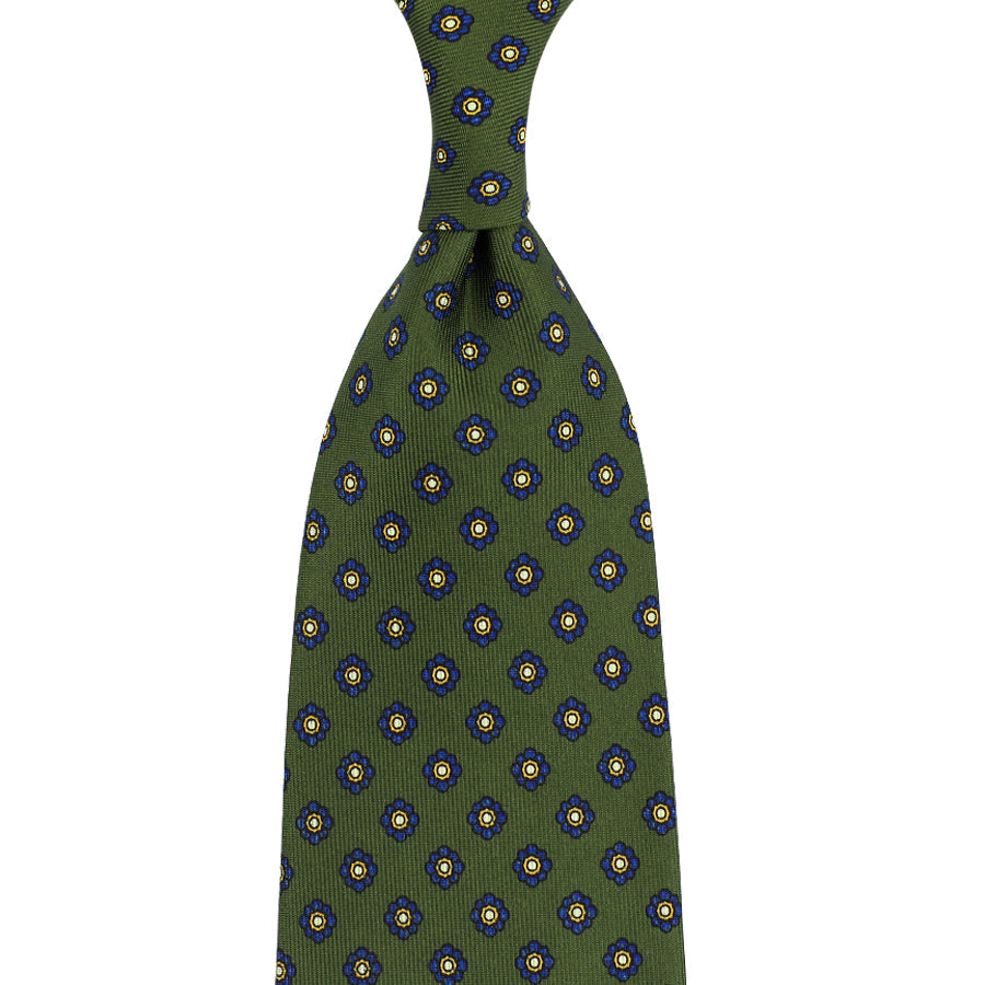Shibumi Flower Printed Silk Tie Handrolled