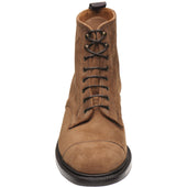Herring Tyne mens rubber-soled boots in brown waxy suede