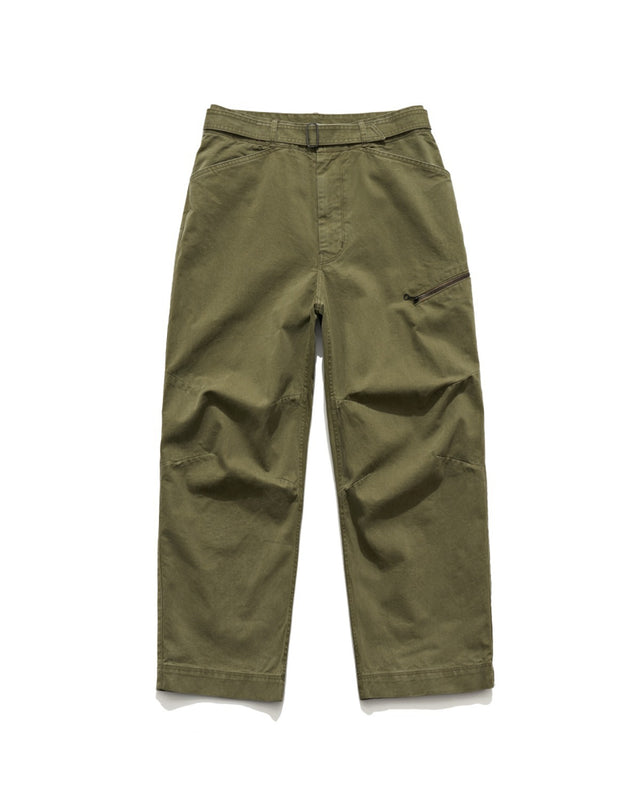 CURVE KNEE BELTED PANTS / OLIVE