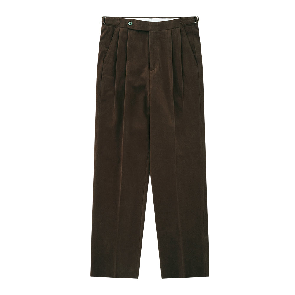 Cotton Peach Finish 2pleats Relaxed Chino