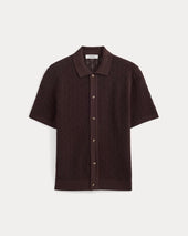 Open-Knit Resort Shirt | Coffee Bean
