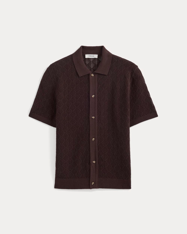 Open-Knit Resort Shirt | Coffee Bean