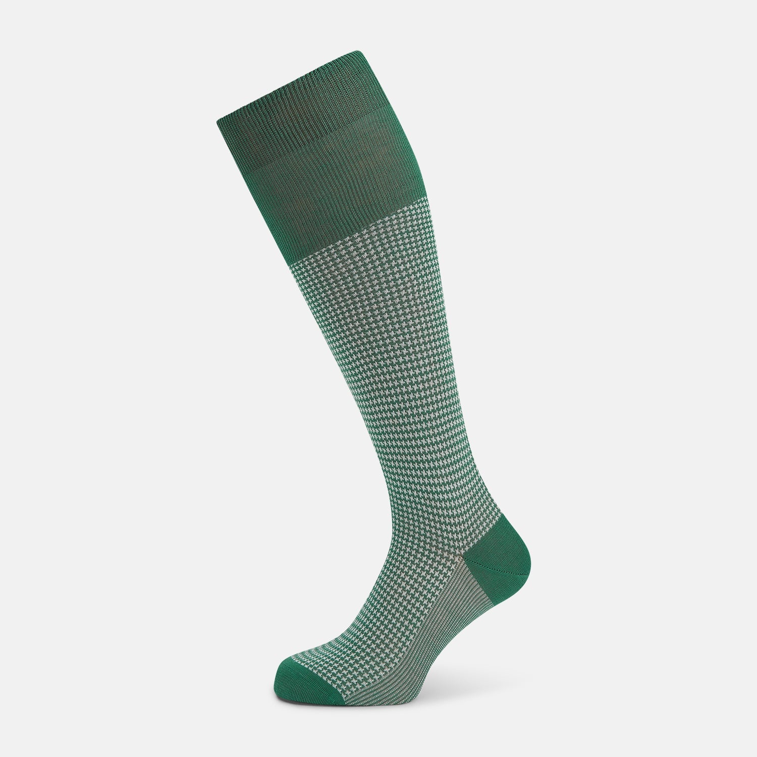 Green Houndstooth Long Socks