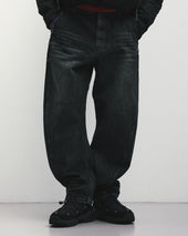 Cinch Back Curved Pants Denim