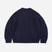 Brushed Wool Round Cardigan Purple
