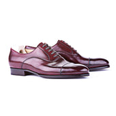 Straight toe cap Oxfor in dark Cherry red - limited edition