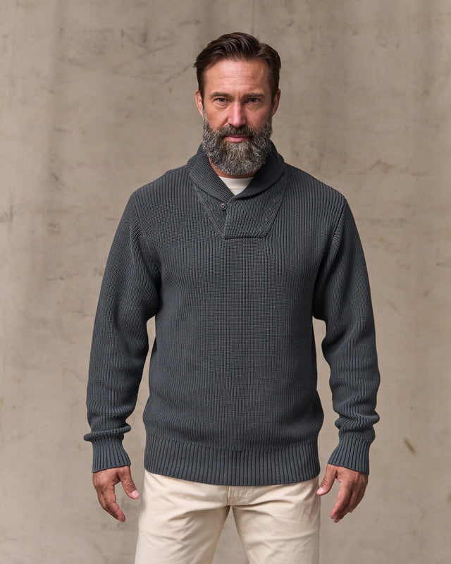 Vintage Cotton Shawl Neck Sweater