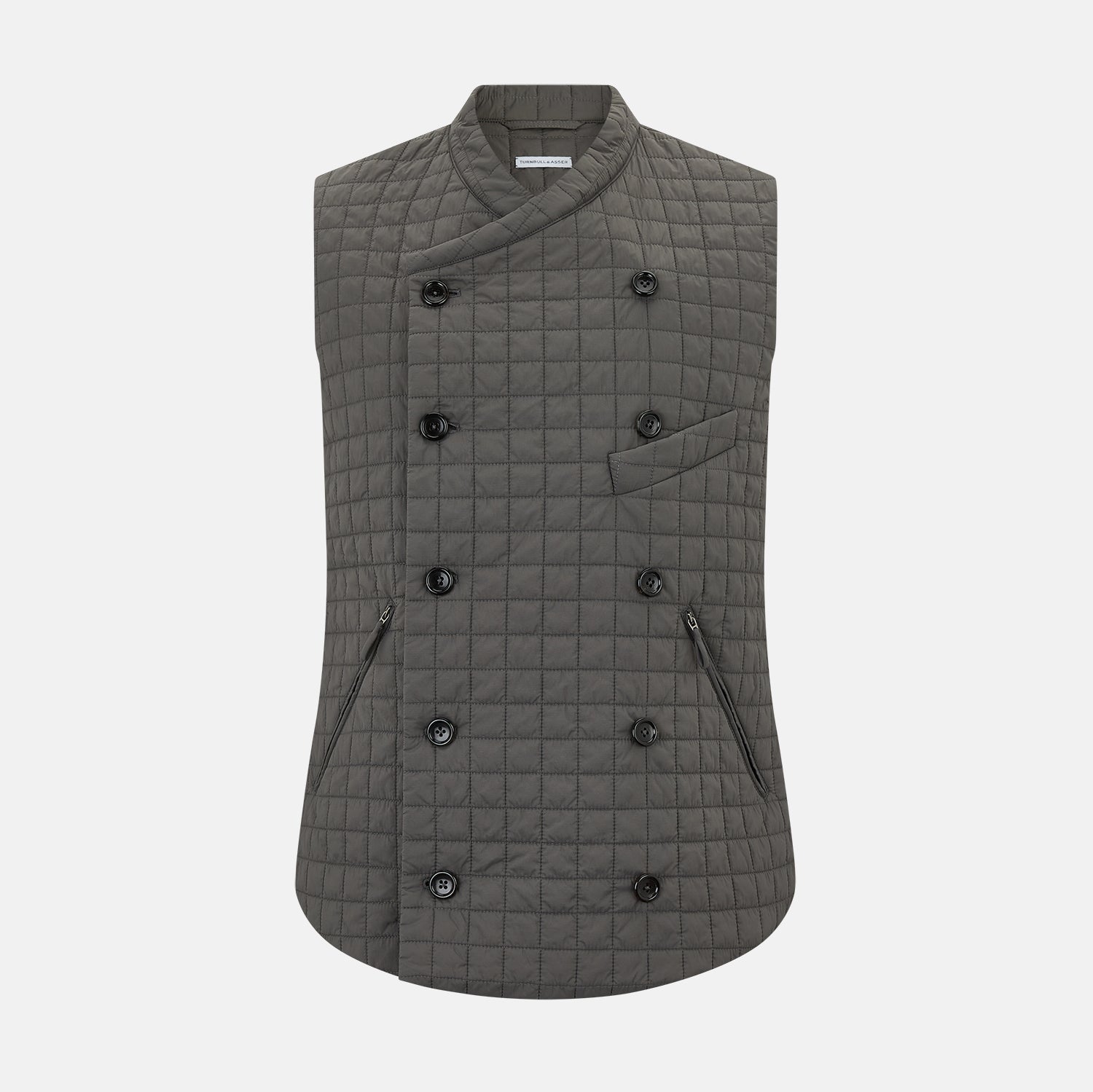 Shadow Grey Double Breasted Quilted Gilet