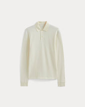 The Long-Sleeve Pique Polo | Bone