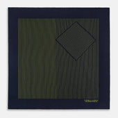 And Yellow Stripe Silk Pocket Square