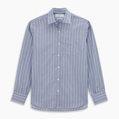 Pale And White Pinstripe Cotton Blend Weekend Fit Finch Shirt