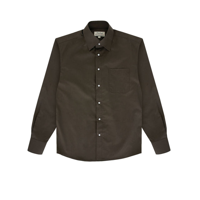 Essential Gaberdine cotton shirts (Dark Brown)
