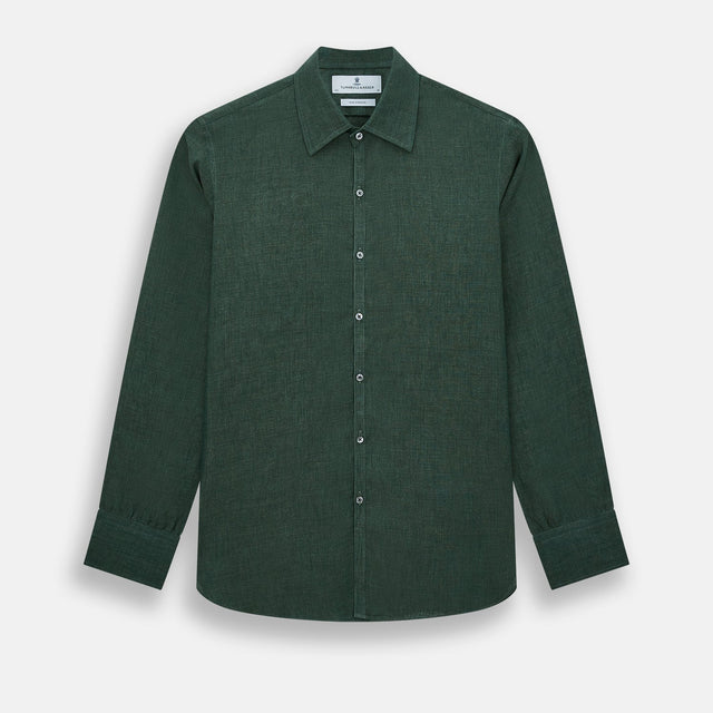 Forest Green Linen Westminster Shirt