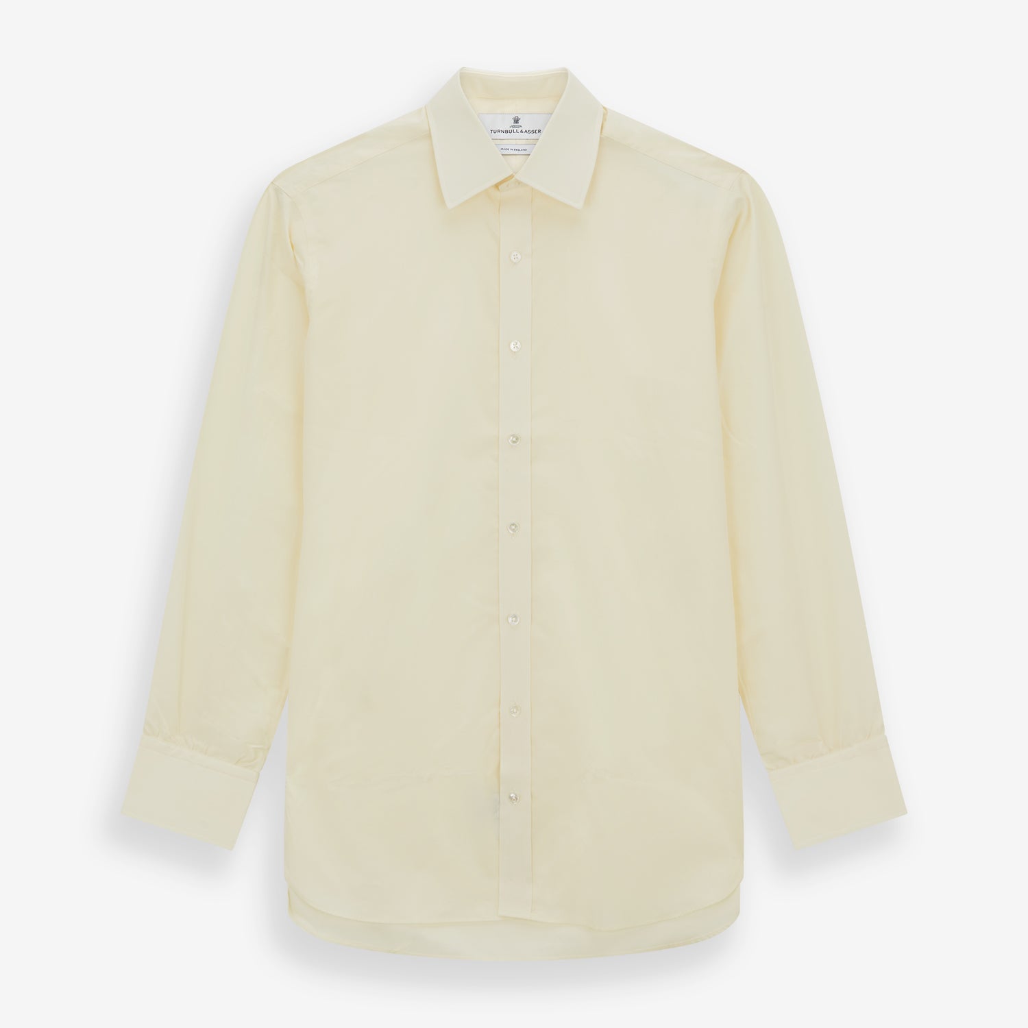 Cream Cotton Shirt with T&A Collar and 3-Button Cuffs