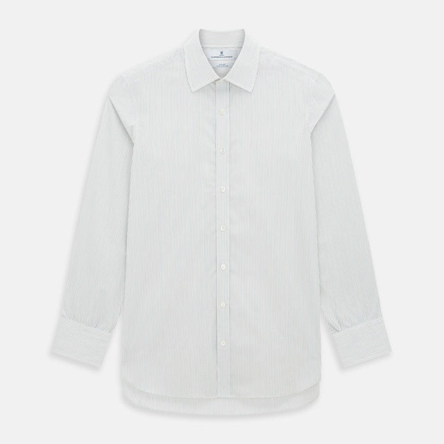 Petrol Hairline Stripe Mayfair Shirt