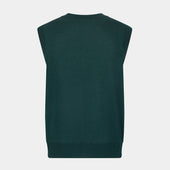 Petrol Fine Merino V Neck Sleeveless Cardigan