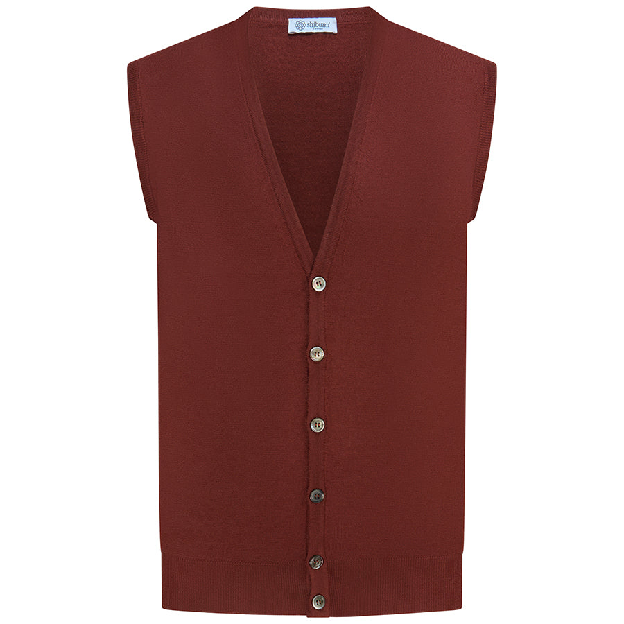 Merino Wool Sleeveless Cardigan