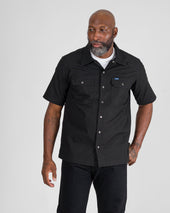 8oz Ripstop Short Sleeved Mechanic Shirt - Black