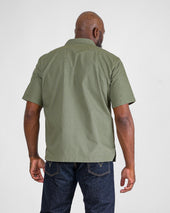 8oz Ripstop Short Sleeved Mechanic Shirt - Military Green