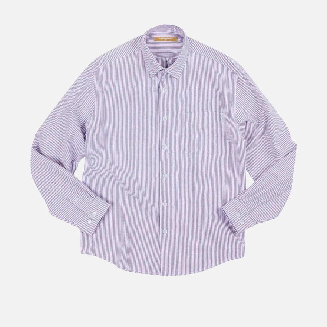 Og Striped Oxford Oversized Shirt Purple