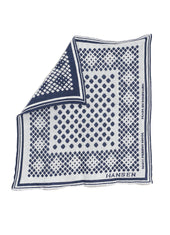 BANDANA ONE 30-01-3 | Knitted Wool Bandana | Blue / Off-White